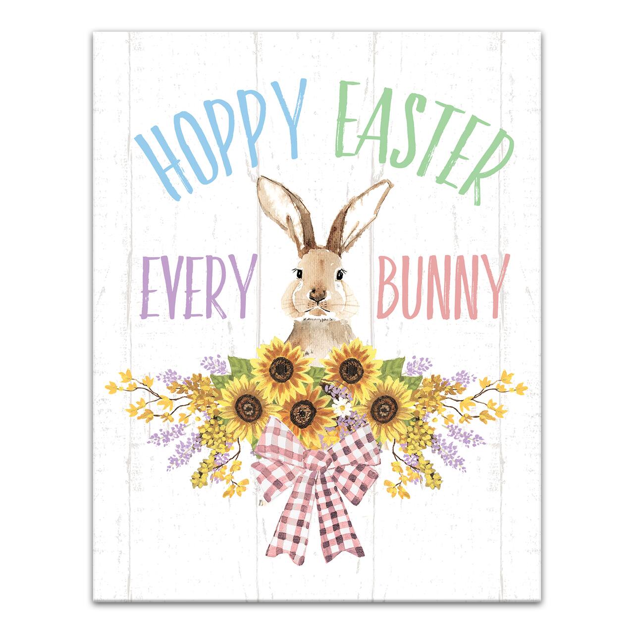 Hoppy Easter Every Bunny 11" x 14" Canvas Wall Art